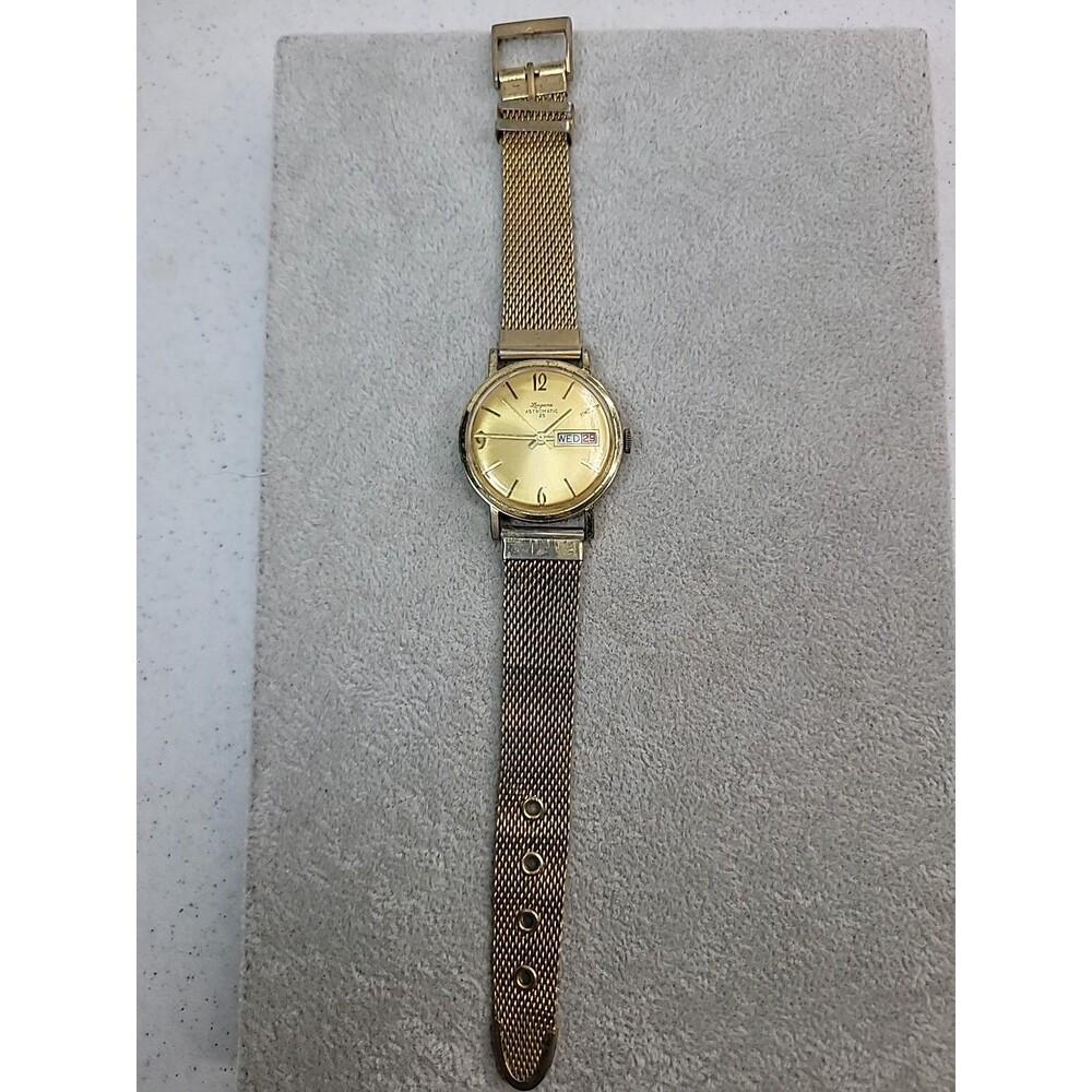 Longune Astromatic 25 Gold Tone Watch Women Men Not Working For Parts Or Repair
